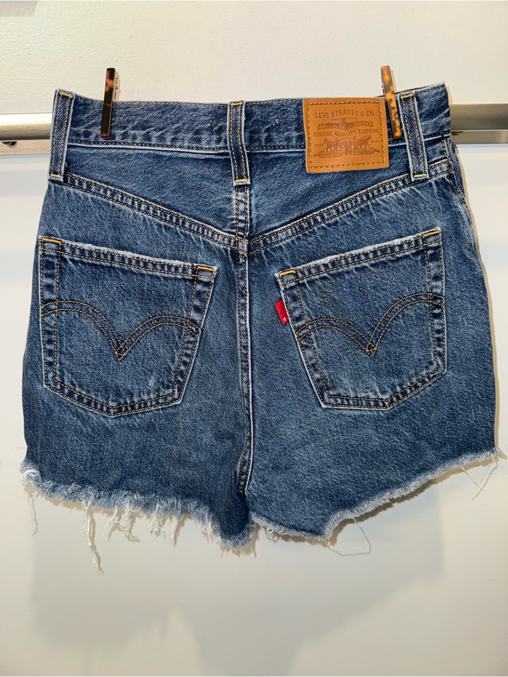 Levi's High-Rise ribcage raw edge shorts